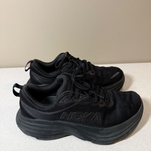 Hoka one one Bondi 8 Women's Size 8 High Cushioned Durable Running Shoes Black - Picture 8 of 16